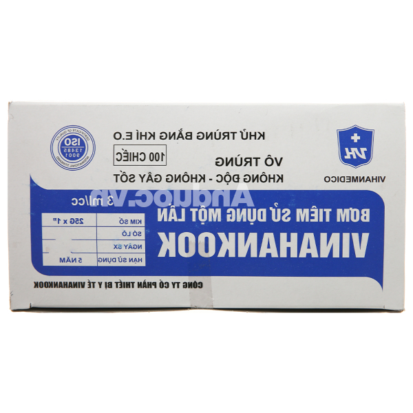 Bơm kim tiêm Vinahankook (3ml/cc) hộp 100 cái