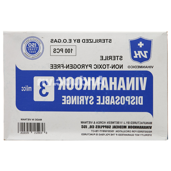 Bơm kim tiêm Vinahankook (3ml/cc) hộp 100 cái