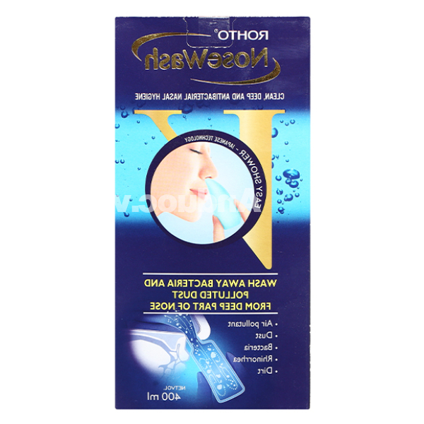 Bộ dụng cụ vệ sinh mũi Rohto NoseWash hộp 1 bình + 400ml dung dịch