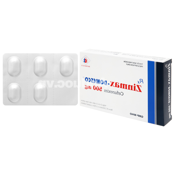 Zinmax-Domesco 500mg trị nhiễm khuẩn đường hô hấp (2 vỉ x 5 viên)