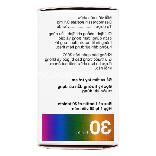 Minirin 0.1mg trị đái tháo nhạt, tiểu đêm lọ 30 viên