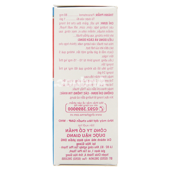 Bột sủi Hapacol 80 giảm đau, hạ sốt cho trẻ (24 gói x 1.5g)