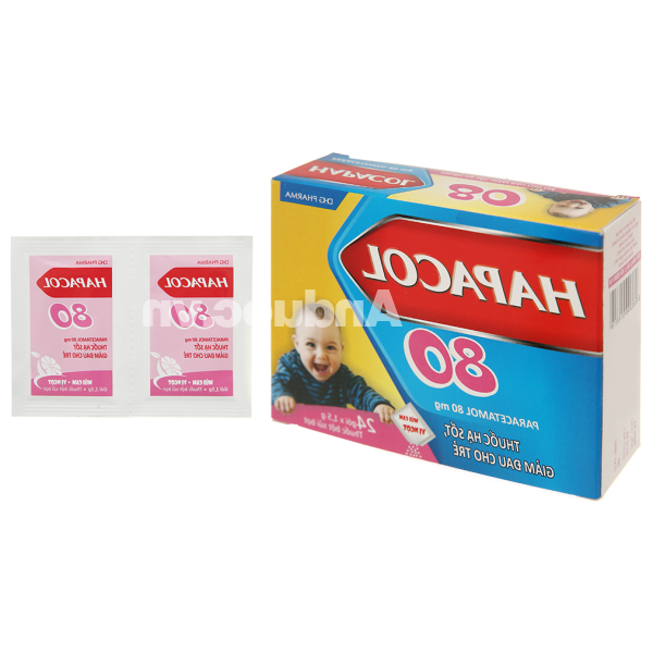 Bột sủi Hapacol 80 giảm đau, hạ sốt cho trẻ (24 gói x 1.5g)
