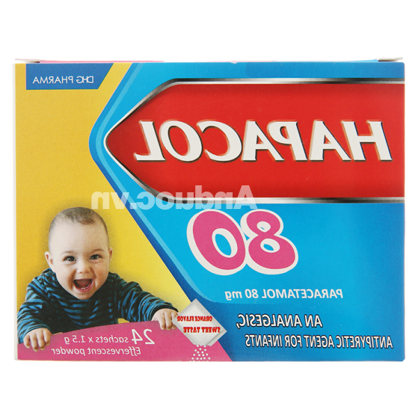 Bột sủi Hapacol 80 giảm đau, hạ sốt cho trẻ (24 gói x 1.5g)