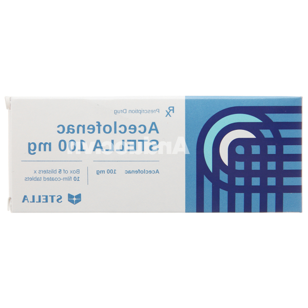 Aceclofenac Stella 100mg giảm đau, kháng viêm xương khớp (5 vỉ x 10 viên)