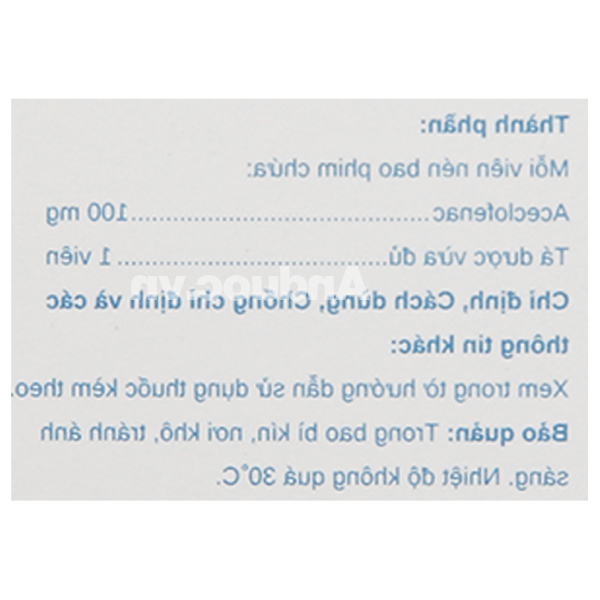 Aceclofenac Stella 100mg giảm đau, kháng viêm xương khớp (5 vỉ x 10 viên)