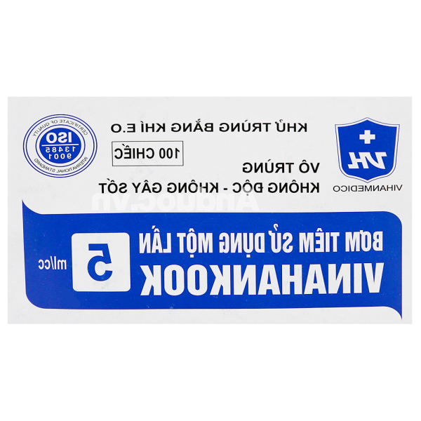 Bơm kim tiêm Vinahankook (5ml/cc) hộp 100 cái