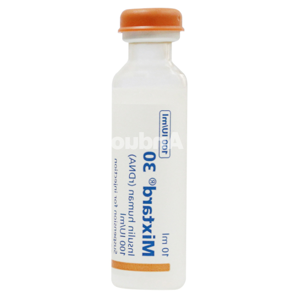 Hỗn dịch tiêm Mixtard 30 100IU/ml trị đái tháo đường (1 lọ x 10ml)