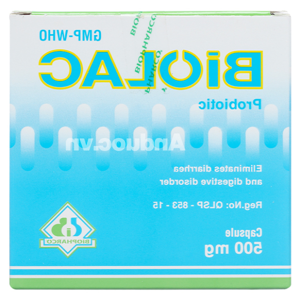 Biolac 500mg bổ sung vi sinh, trị tiêu chảy và táo bón (10 vỉ x 10 viên)