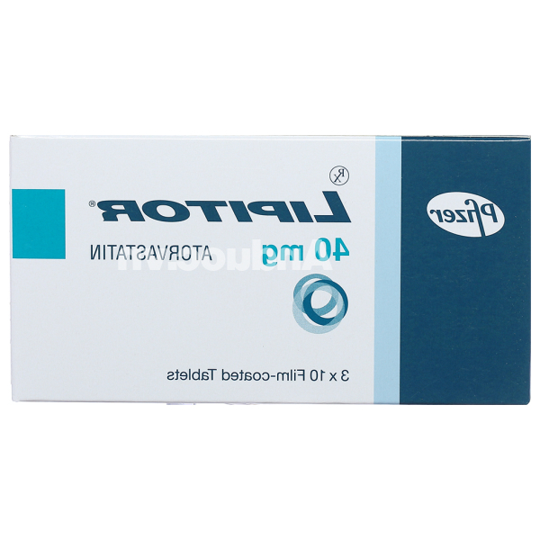 Lipitor 40mg trị rối loạn mỡ máu (3 vỉ x 10 viên)