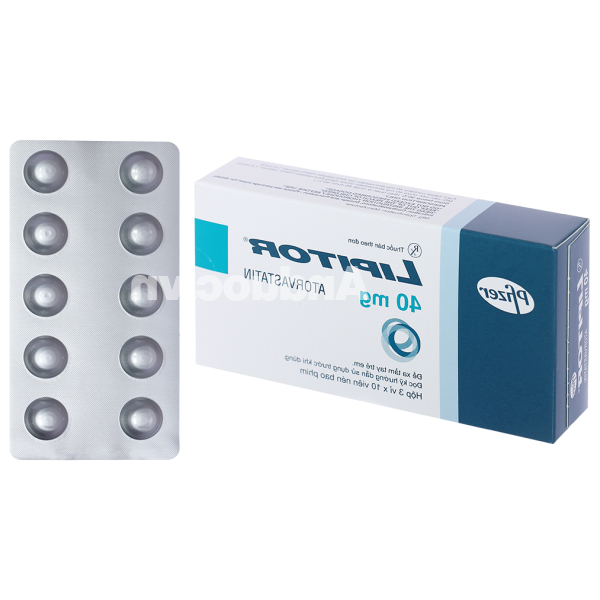 Lipitor 40mg trị rối loạn mỡ máu (3 vỉ x 10 viên)