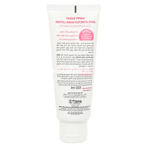 Sữa ngừa rạn da Happy Event dưỡng ẩm, tăng đàn hồi da tuýp 100ml