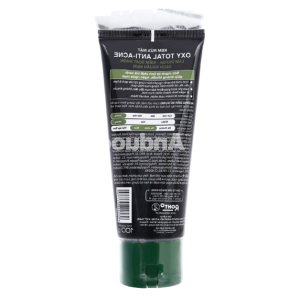 Kem rửa mặt Oxy Total Anti-Acne trà xanh làm dịu da, kiểm soát nhờn tuýp 100g