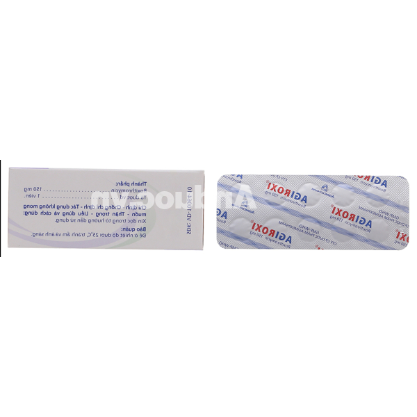 Agiroxi 150mg trị nhiễm khuẩn (10 vỉ x 10 viên)
