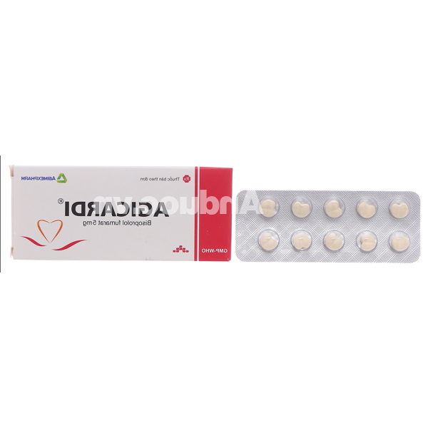 Agicardi 5mg trị tăng huyết áp, suy tim (3 vỉ x 10 viên)