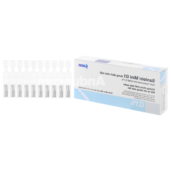 Dung dịch nhỏ mắt Sanlein Mini 0.1 trị rối loạn biểu mô kết - giác mạc (30 ống x 0.4ml)