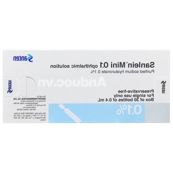 Dung dịch nhỏ mắt Sanlein Mini 0.1 trị rối loạn biểu mô kết - giác mạc (30 ống x 0.4ml)