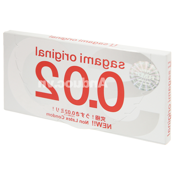 Bao cao su Sagami Original siêu mỏng 0.02 55mm hộp 2 cái