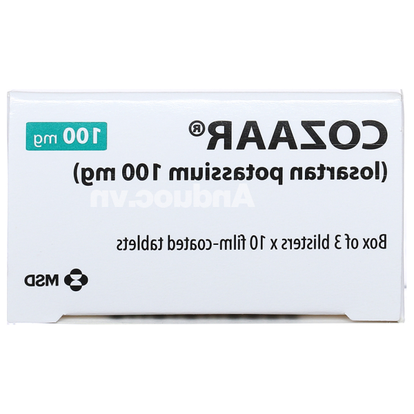 Cozaar 100mg trị tăng huyết áp, suy tim (3 vỉ x 10 viên)