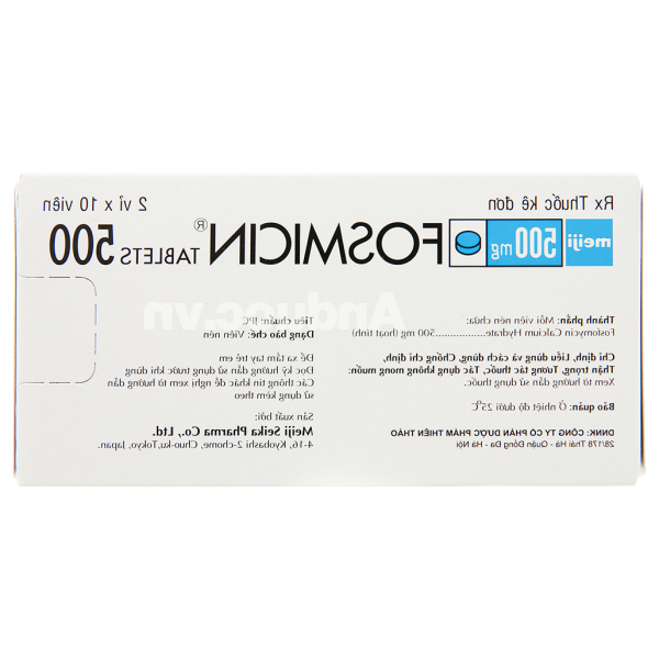 Fosmicin Tablets 500 trị nhiễm khuẩn (2 vỉ x 10 viên)