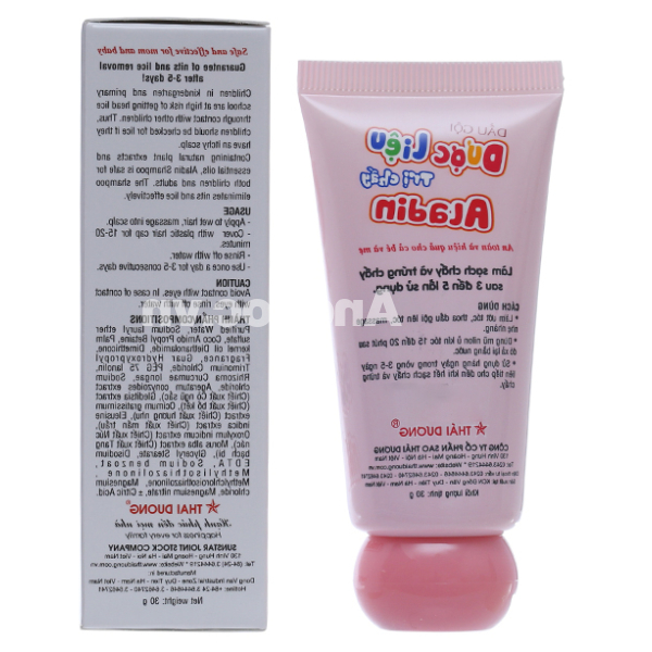 Dầu gội dược liệu Aladin trị chấy, loại bỏ trứng chấy tuýp 30g