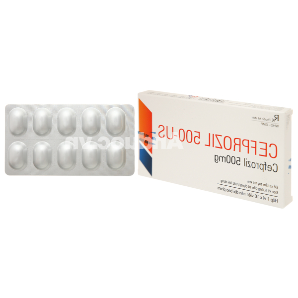 Cefprozil 500-US trị nhiễm khuẩn (1 vỉ x 10 viên)