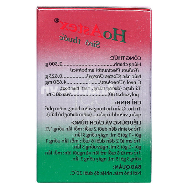Siro HoAstex trị ho, viêm phế quản (30 gói x 5ml)