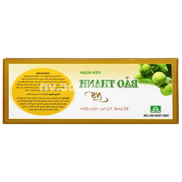 Viên ngậm Bảo Thanh không đường trị ho, bổ phế (20 vỉ x 5 viên)