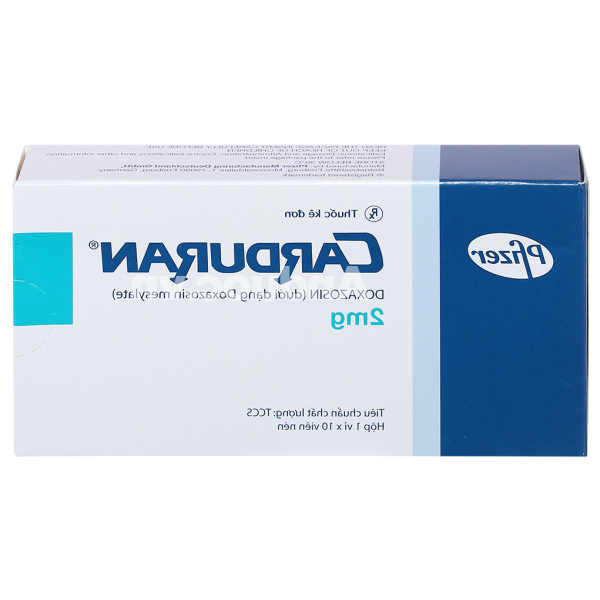 Carduran 2mg trị tăng huyết áp, u xơ tuyến tiền liệt (1 vỉ x 10 viên)