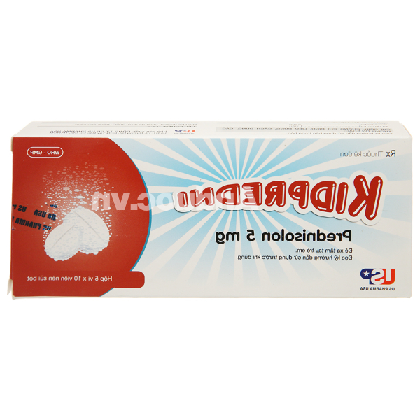 Viên sủi Kidpredni 5mg hỗ trợ kháng viêm, ức chế miễn dịch (5 vỉ x 10 viên)