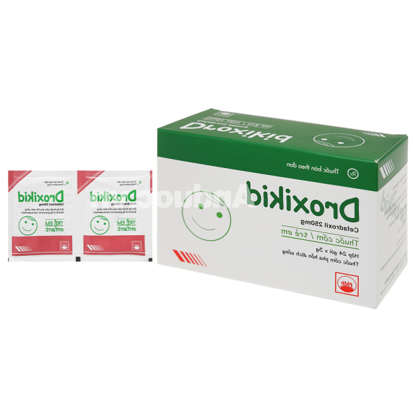 Thuốc cốm Droxikid 250mg trị nhiễm khuẩn đường tiết niệu, đường hô hấp (24 gói x 3g)