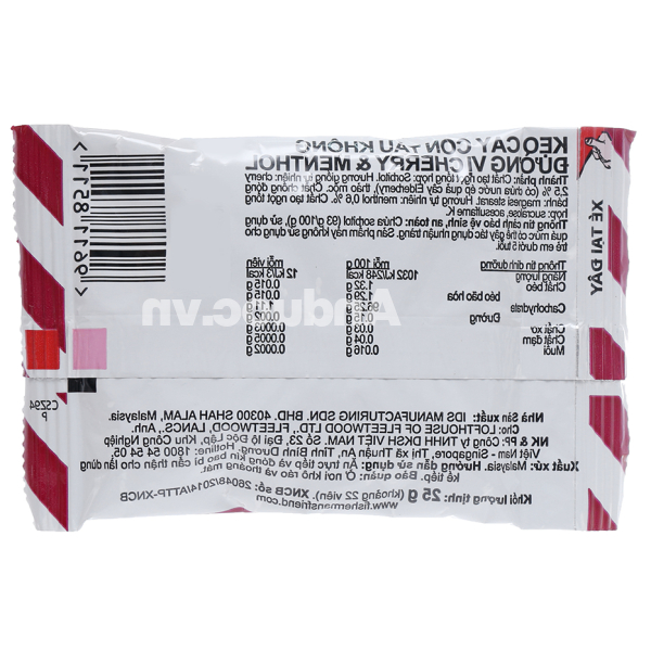 Kẹo cay Con Tàu Fisherman's Friend không đường vị cherry & menthol gói 25g