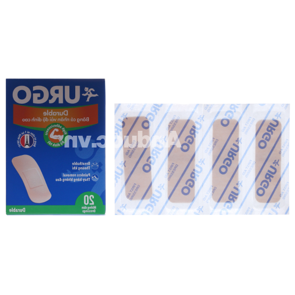 Băng cá nhân vải Urgo Durable (2 x 6cm) hộp 20 miếng