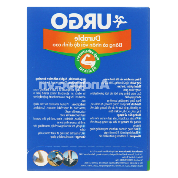 Băng cá nhân vải Urgo Durable (2 x 6cm) hộp 20 miếng