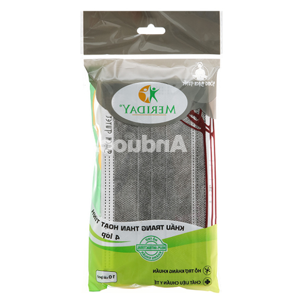 Khẩu trang y tế Meriday 4 lớp màu xám gói 10 cái