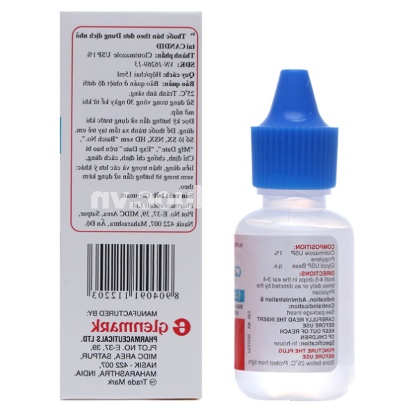 Dung dịch nhỏ tai Candid 1% trị nấm tai chai 15ml