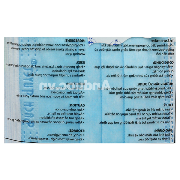 Khẩu trang y tế Meriday 3 lớp màu xanh túi 10 cái