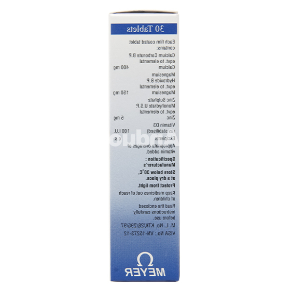 Osteomed bổ sung canxi, magie, kẽm và vitamin D3 (2 vỉ x 15 viên)