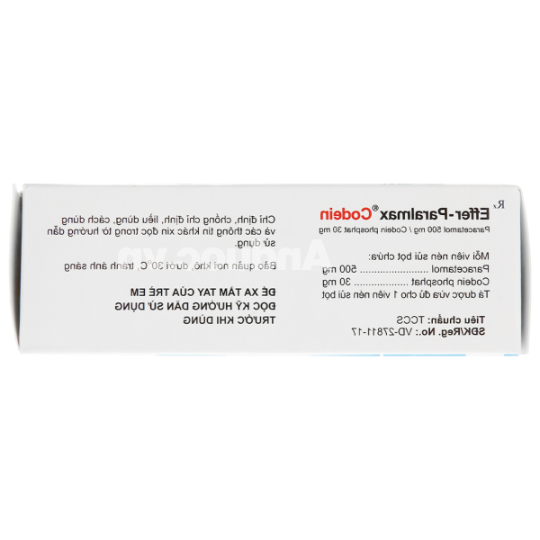 Viên sủi Effer-Paralmax Codein giảm đau cấp tính ở mức độ trung bình (5 vỉ x 4 viên)