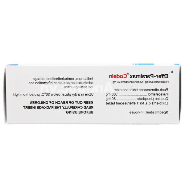 Viên sủi Effer-Paralmax Codein giảm đau cấp tính ở mức độ trung bình (5 vỉ x 4 viên)