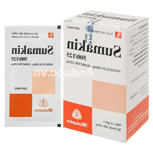 Thuốc bột Sumakin 500/125 trị nhiễm khuẩn (12 gói x 3g)