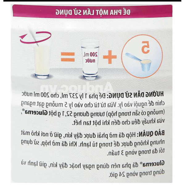 Sữa bột Glucerna cho người tiểu đường hương vani lon 850g