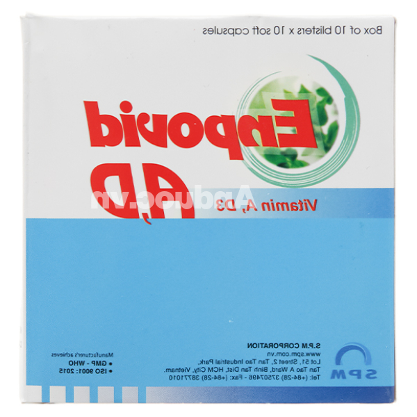 Enpovid A,D trị còi xương, nhuyễn xương (10 vỉ x 10 viên)