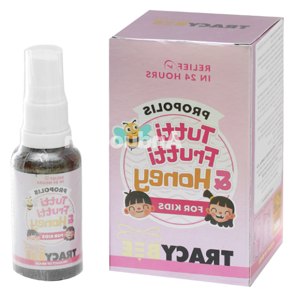 Xịt họng keo ong Tracybee trái cây giảm đau họng, viêm họng chai 30ml