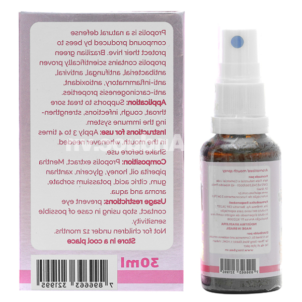 Xịt họng keo ong Tracybee trái cây giảm đau họng, viêm họng chai 30ml