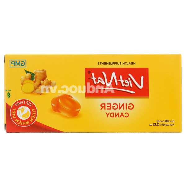 Kẹo gừng VietNat hỗ trợ giảm nôn, đầy hơi hộp 30 viên