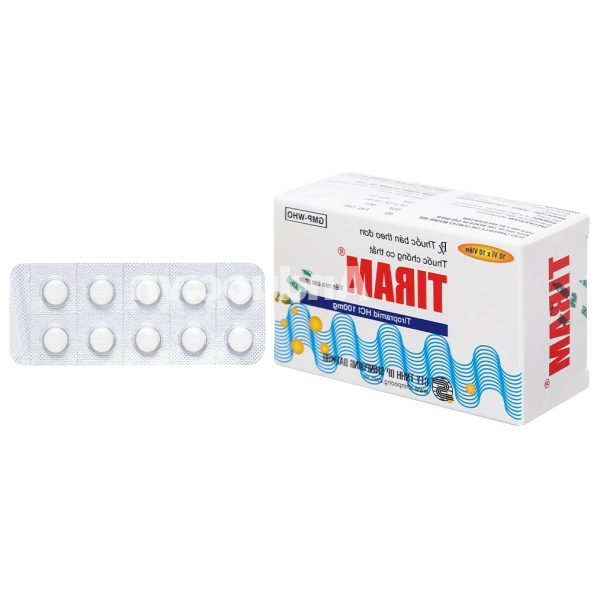Tiram 100mg giảm đau do co thắt tiêu hóa (10 vỉ x 10 viên)