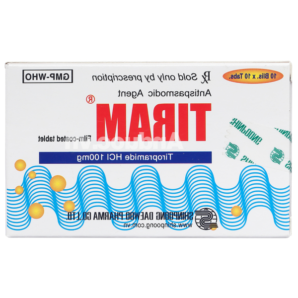 Tiram 100mg giảm đau do co thắt tiêu hóa (10 vỉ x 10 viên)