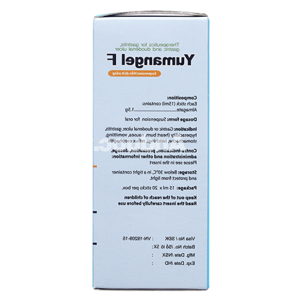 Hỗn dịch uống Yumangel F 1.5g trị viêm loét dạ dày, tá tràng (20 gói x 15ml)