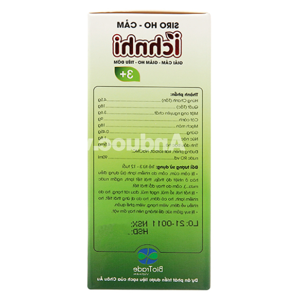 Siro ho cảm Ích Nhi 3+ hỗ trợ giảm ho, tăng đề kháng chai 90ml